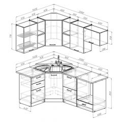 Кухонный гарнитур Лариса оптима 4 1400х2000 мм в Серове - serov.mebel24.online | фото 2