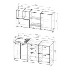 Кухонный гарнитур Лариса стандарт 4 1600 мм в Серове - serov.mebel24.online | фото 2