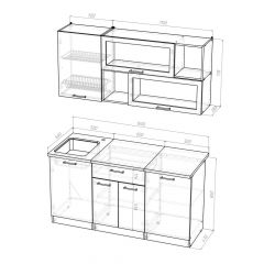 Кухонный гарнитур Лоретта стандарт 1600 мм в Серове - serov.mebel24.online | фото 2