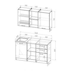 Кухонный гарнитур Ольга медиум 4 1400 мм в Серове - serov.mebel24.online | фото 2