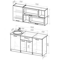 Кухонный гарнитур Паола стандарт 1600 мм в Серове - serov.mebel24.online | фото 2