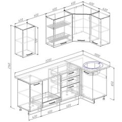 Кухонный гарнитур угловой Бланка 2200х1000 (Стол. 26мм) в Серове - serov.mebel24.online | фото 3