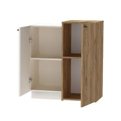 Квадро К-2 Комод 2дв. (ЛДСП миндаль-дуб крафт золотой) в Серове - serov.mebel24.online | фото 2