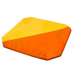 Мат гимнастический 1,3x1,3x0,05м складной скошенные углы цв.оранжевый-желтый в Серове - serov.mebel24.online | фото