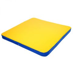 Мат гимнастический 1,36х1,36х0,08м складной закругленные углы цв. синий-желтый (для ДСК Игрунок) в Серове - serov.mebel24.online | фото 1