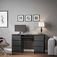 МОРИ МС-2 Стол 6 ящиков (графит) в Серове - serov.mebel24.online | фото