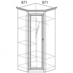 Шкаф угловой №641 "Флоренция" Фасад глухой (угол 871*871) Дуб оксфорд в Серове - serov.mebel24.online | фото 2