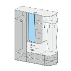 Прихожая Иннэс-1 вариант-1.6 Правая (венге/дуб белфорт) в Серове - serov.mebel24.online | фото 2