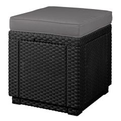 Пуфик Куб с подушкой (Cube with cushion) графит - прохладный серый в Серове - serov.mebel24.online | фото 1