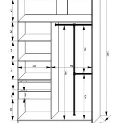 Шкаф-купе 1400 серии SOFT D8+D2+B2+PL4 (2 ящика+F обр.штанга) профиль «Графит» в Серове - serov.mebel24.online | фото 3