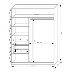 Шкаф-купе 1500 серии NEW CLASSIC K3+K3+B2+PL1 (2 ящика+1 штанга) профиль «Капучино» в Серове - serov.mebel24.online | фото 3