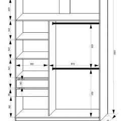 Шкаф-купе 1600 серии SOFT D8+D2+B2+PL4 (2 ящика+F обр.штанга) профиль «Графит» в Серове - serov.mebel24.online | фото 2