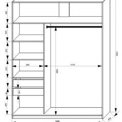 Шкаф-купе 1800 серии SOFT D1+D3+B2+PL1 (2 ящика+1штанга) профиль «Графит» в Серове - serov.mebel24.online | фото 3