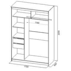 Шкаф-купе №19 Серия 3 Инфинити с зеркалами (1700) Ясень Анкор светлый в Серове - serov.mebel24.online | фото 6