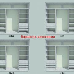 Шкаф-купе 1950 серии SILVER S3+S1+S3Z B22+PL2 (по 2 ящика лев/прав+1штанга+1 полка) профиль «Серебро» в Серове - serov.mebel24.online | фото 5