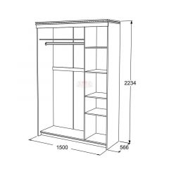 Шкаф-купе 3-х дверный Ольга-13 (1500) в Серове - serov.mebel24.online | фото 2