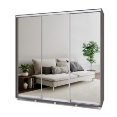 МАРТИН Шкаф-купе с зеркалами Анкор темный (2200*450) М423 в Серове - serov.mebel24.online | фото