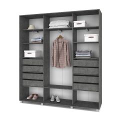 МАРТИН Шкаф-купе с зеркалом Камень темный (2200*450) М422 в Серове - serov.mebel24.online | фото 4