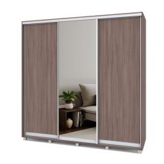 МАРТИН Шкаф-купе с зеркалом Шимо темный (2200*450) М422 в Серове - serov.mebel24.online | фото