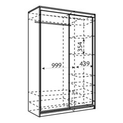 Шкаф-купе Рене 1500 вариант 7 (Тройной ЛДСП/Тройной ЛДСП) в Серове - serov.mebel24.online | фото 2