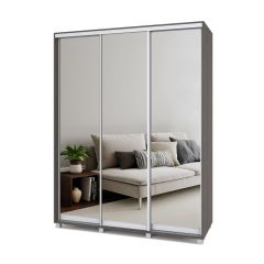РОЛАНД Шкаф-купе с зеркалами Анкор темный (450*1700)  Р473 в Серове - serov.mebel24.online | фото