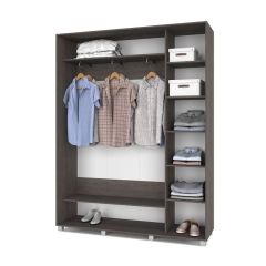 РОЛАНД Шкаф-купе с зеркалами Анкор темный (450*1700)  Р473 в Серове - serov.mebel24.online | фото 2