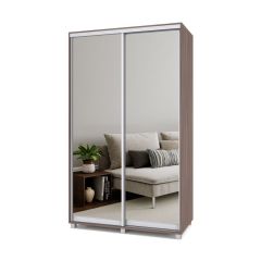 РОЛАНД Шкаф-купе с зеркалами Шимо темный (450*1300) Р433 в Серове - serov.mebel24.online | фото