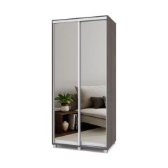 РОЛАНД Шкаф-купе с зеркалами Анкор темный (450*1000) Р403 в Серове - serov.mebel24.online | фото