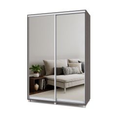 РОЛАНД Шкаф-купе с зеркалами Анкор темный (450*1500) Р453 в Серове - serov.mebel24.online | фото 2