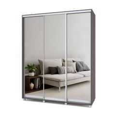 РОЛАНД Шкаф-купе с зеркалами Анкор темный (450*1800) Р483 в Серове - serov.mebel24.online | фото