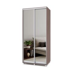 РОЛАНД Шкаф-купе с зеркалами Шимо темный (450*1000) Р403 в Серове - serov.mebel24.online | фото