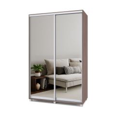 РОЛАНД Шкаф-купе с зеркалами Шимо темный (450*1400) Р443 в Серове - serov.mebel24.online | фото