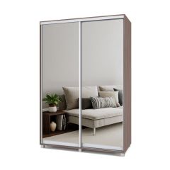 РОЛАНД Шкаф-купе с зеркалами Шимо темный (450*1500) Р453 в Серове - serov.mebel24.online | фото