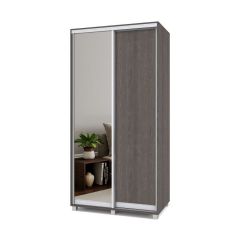 РОЛАНД Шкаф-купе с зеркалом Анкор темный (450*1100) Р412 в Серове - serov.mebel24.online | фото