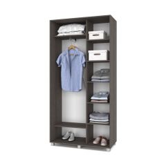 РОЛАНД Шкаф-купе с зеркалом Анкор темный (450*1100) Р412 в Серове - serov.mebel24.online | фото 2