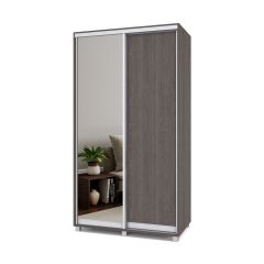 РОЛАНД Шкаф-купе с зеркалом Анкор темный (450*1200) Р422 в Серове - serov.mebel24.online | фото