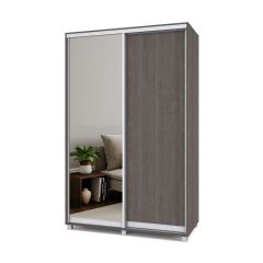 РОЛАНД Шкаф-купе с зеркалом Анкор темный (450*1400) Р442 в Серове - serov.mebel24.online | фото 2