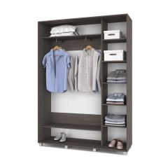РОЛАНД Шкаф-купе с зеркалом Анкор темный (450*1600) Р462 в Серове - serov.mebel24.online | фото 3