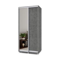 РОЛАНД Шкаф-купе с зеркалом Камень темный (450*1000) Р402 в Серове - serov.mebel24.online | фото 2