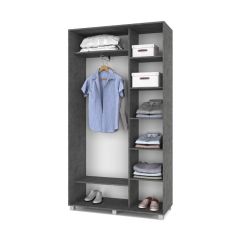 РОЛАНД Шкаф-купе с зеркалом Камень темный (450*1200) Р422 в Серове - serov.mebel24.online | фото 2