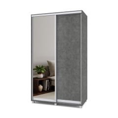 РОЛАНД Шкаф-купе с зеркалом Камень темный (450*1300) Р432 в Серове - serov.mebel24.online | фото 2