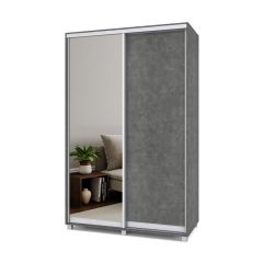 РОЛАНД Шкаф-купе с зеркалом Камень темный (450*1400) Р442 в Серове - serov.mebel24.online | фото 2
