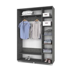РОЛАНД Шкаф-купе с зеркалом Камень темный (450*1500) Р452 в Серове - serov.mebel24.online | фото 3
