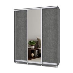 РОЛАНД Шкаф-купе с зеркалом Камень темный (450*1800) Р482 в Серове - serov.mebel24.online | фото