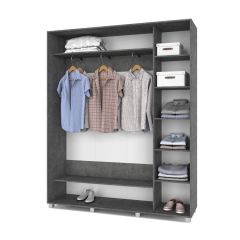 РОЛАНД Шкаф-купе с зеркалом Камень темный (450*1800) Р482 в Серове - serov.mebel24.online | фото 2