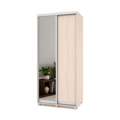 РОЛАНД Шкаф-купе с зеркалом Млечный дуб (450*1000) Р402 в Серове - serov.mebel24.online | фото 2