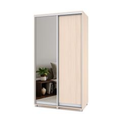 РОЛАНД Шкаф-купе с зеркалом Млечный дуб (450*1200) Р422 в Серове - serov.mebel24.online | фото
