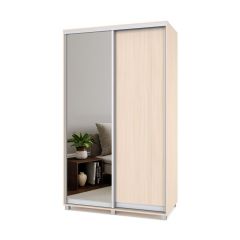 РОЛАНД Шкаф-купе с зеркалом Млечный дуб (450*1300) Р432 в Серове - serov.mebel24.online | фото 2