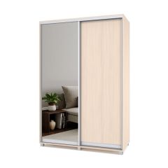 РОЛАНД Шкаф-купе с зеркалом Млечный дуб (450*1500) Р452 в Серове - serov.mebel24.online | фото 2