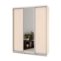 РОЛАНД Шкаф-купе с зеркалом Млечный дуб (450*1700) Р472 в Серове - serov.mebel24.online | фото